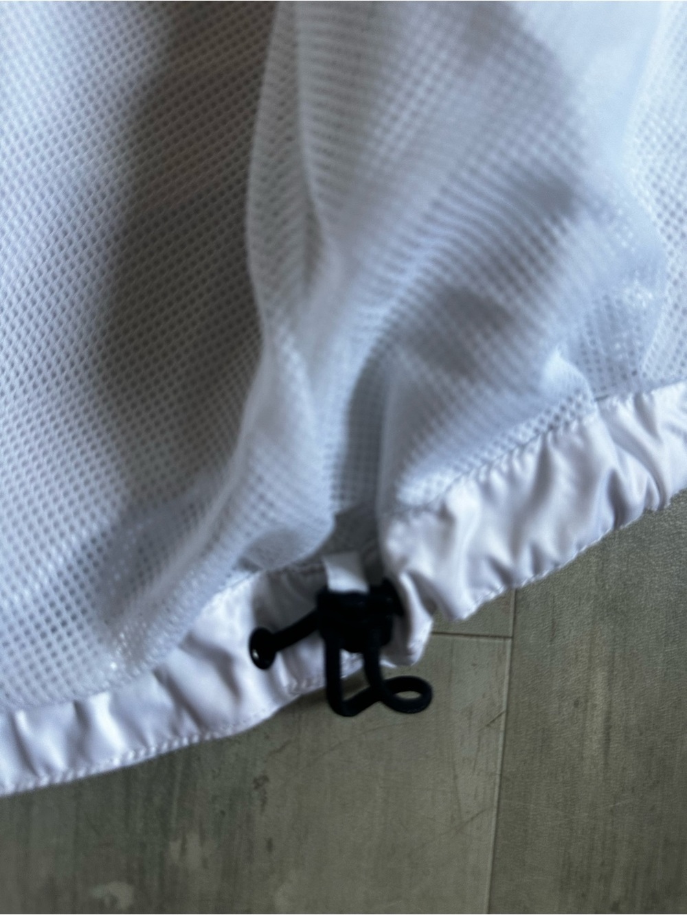 adidas White Hooded Windbreaker with Black Accents - Picture 7 of 9
